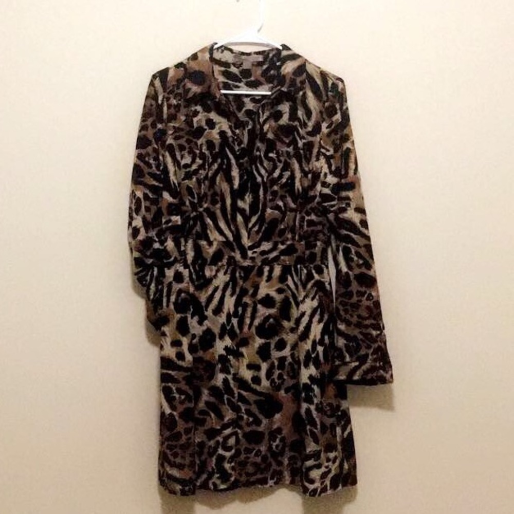 Cheetah Print Dress with Pockets & Side Buttons